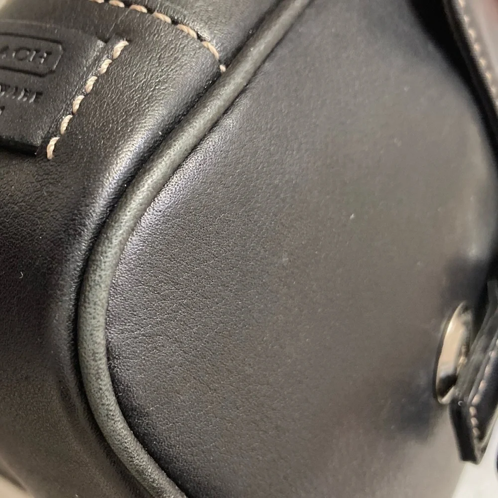Coach y2k vintage 7775 black leather camera crossbody messenger flap bag unisex